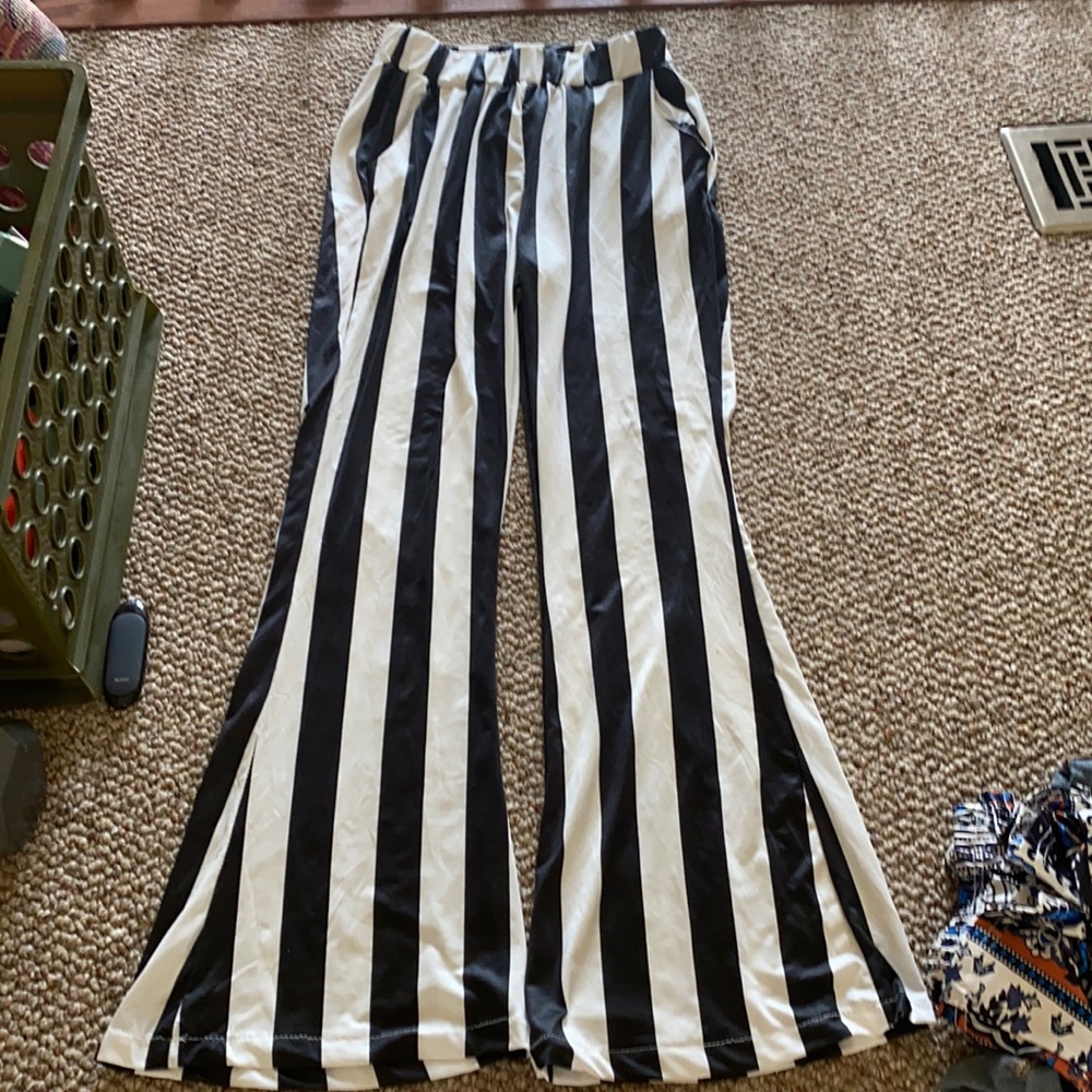size S  black and white dress pants
